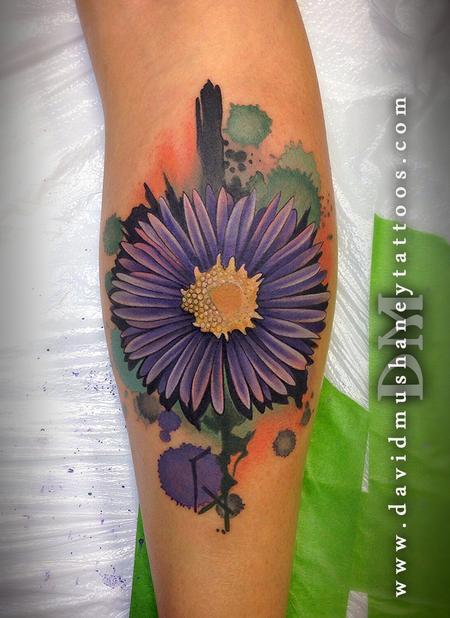 Tattoos - Abstract Watercolor Style Flower - 91383